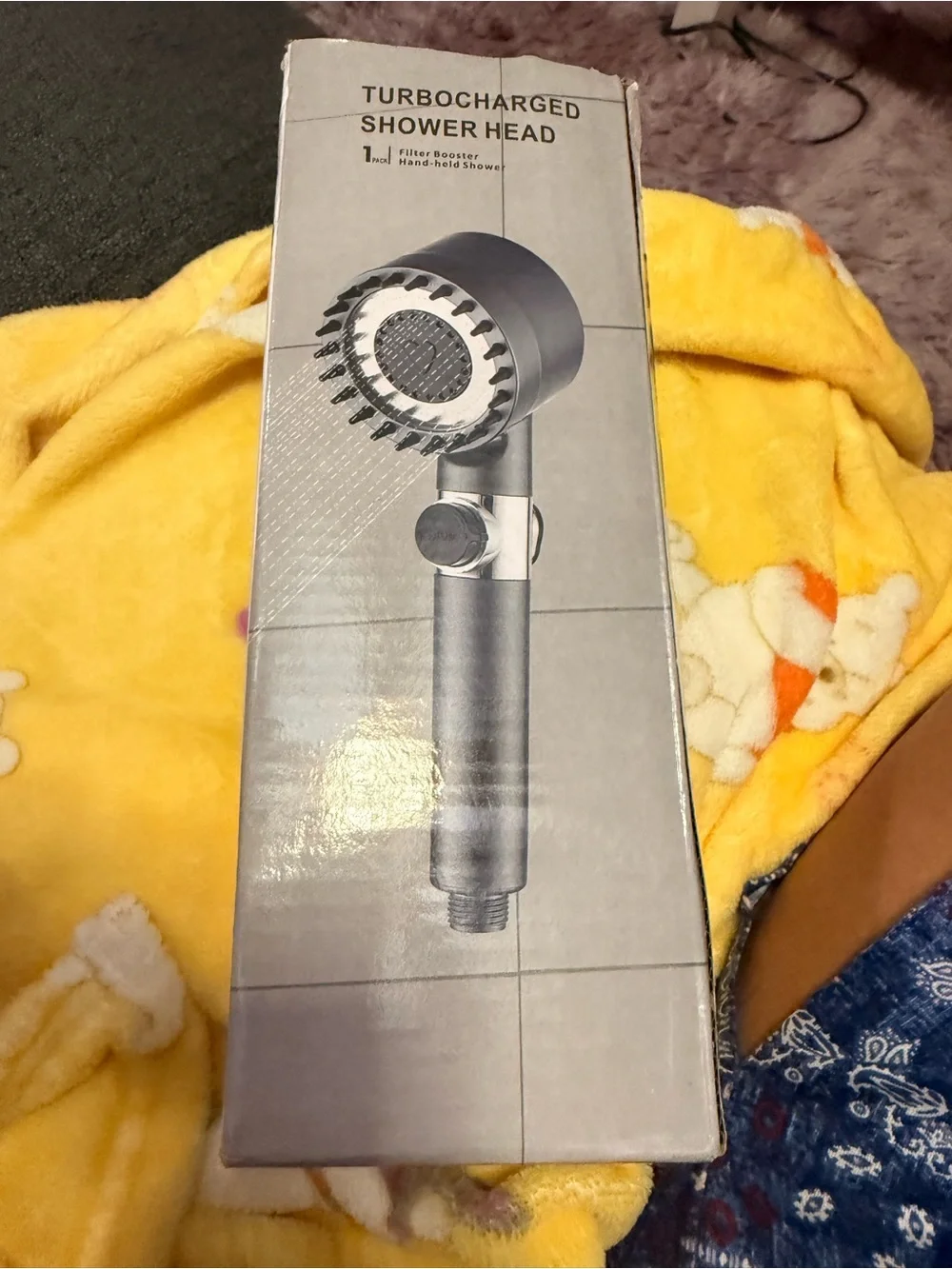 Handheld Turbocharged Shower Head in Silver